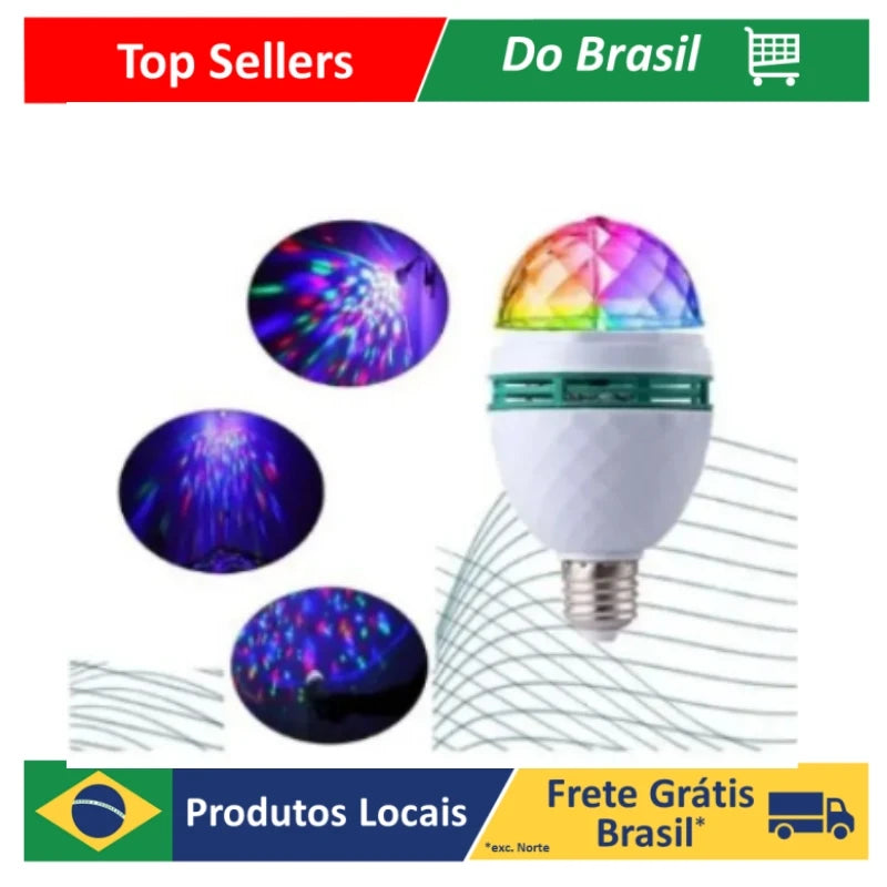 Lâmpada LED Giratória RGB  – Bivolt com Adaptador